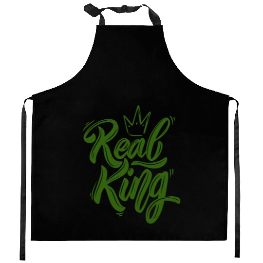 Real King , Dad Gift, Father's Day and Mom gift. Kitchen Aprons