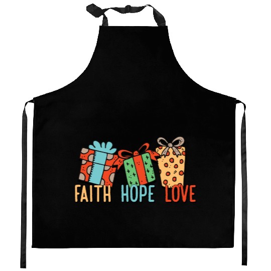 Religious Family Christmas Matching Costume Faith Kitchen Aprons