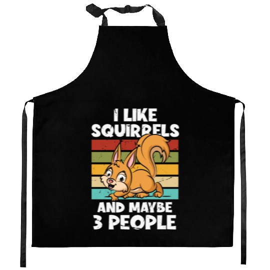I Like Squirrels And Maybe 3 People Fox Japanese Kitchen Aprons