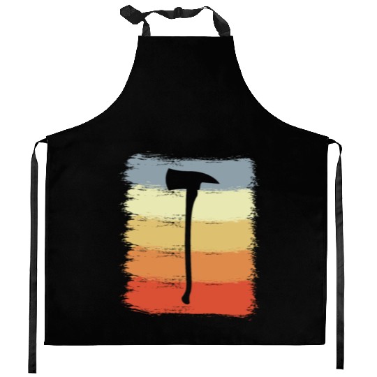 Firefighter Axe Drawing Kitchen Aprons