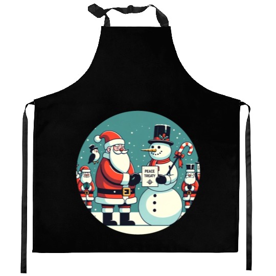 North Pole Alliance - Peace Treaty & Winter Unity Kitchen Aprons
