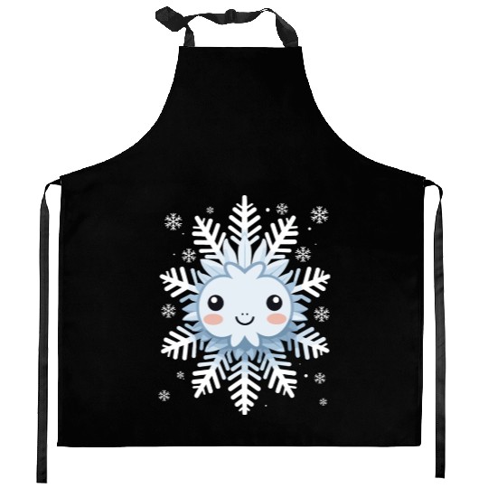 Cute Funny Snowflake Snow Winter Kawaii Gift Kitchen Aprons