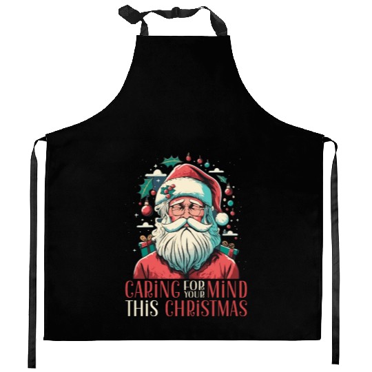 Mental Health Christmas Anti Christmas Holiday Kitchen Aprons