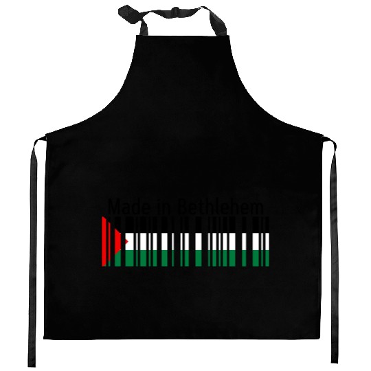 Made in Bethlehem Barcode Palestine Flag for Pales Kitchen Aprons
