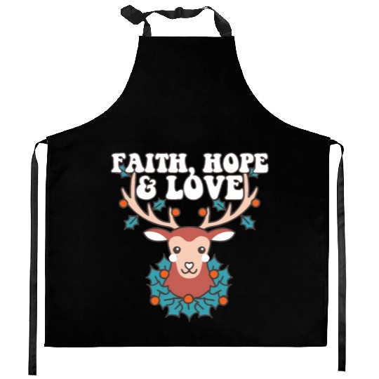 Religious Family Faith Hope Love Christmas Kitchen Aprons