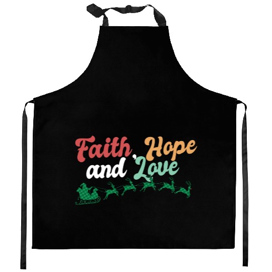 Faith Hope Love Religious Family Christmas Kitchen Aprons