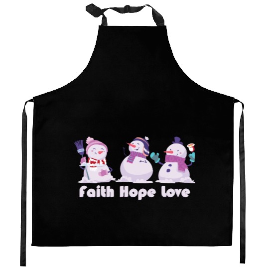 Faith Hope Love Religious Family Christmas Kitchen Aprons