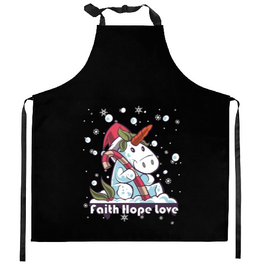 Faith Hope Love Religious Family Christmas Kitchen Aprons