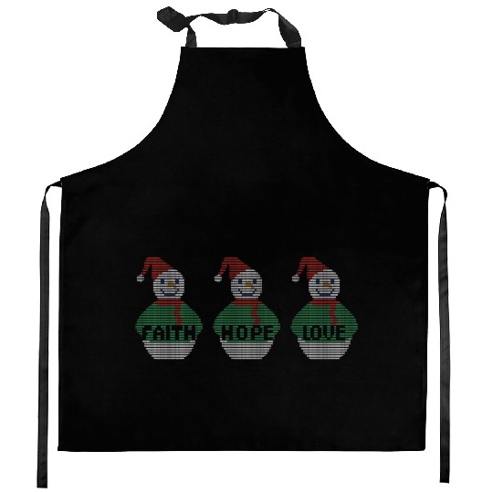 Religious Family Faith Hope Love Christmas Kitchen Aprons