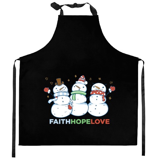 Religious Family Faith Hope Love Christmas Kitchen Aprons