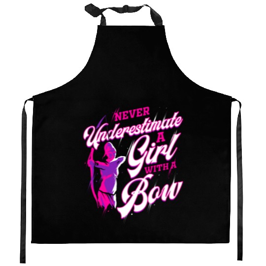 Archery Gift Archer Women with Arrow Bow Kitchen Aprons