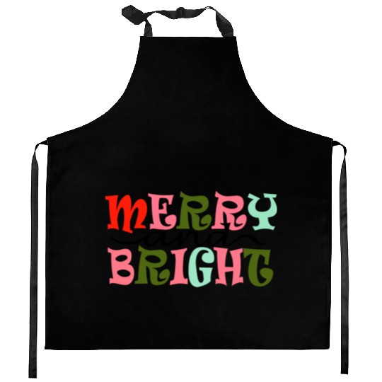 Merry and Bright Christmas Kitchen Aprons