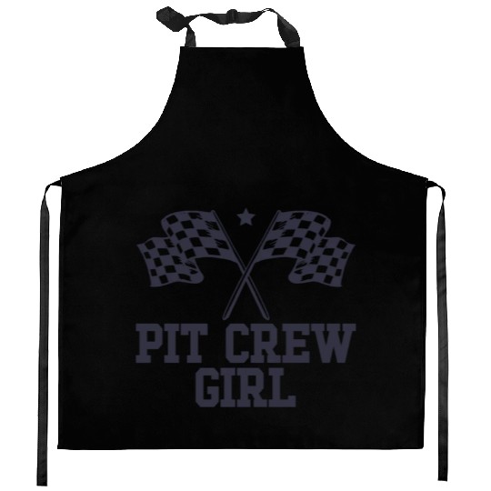 Pit Crew Girl Racing Enthusiast Racer Birthday Kitchen Aprons