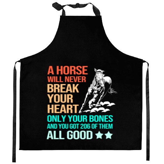 Funny Barrel Racing Cowgirl Horseback Riding Kitchen Aprons