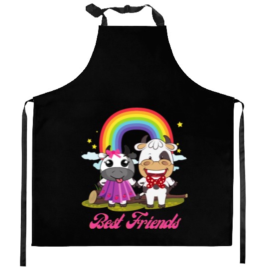 Cow Mooey Cute Strawberry Cow Best Friends Kitchen Aprons
