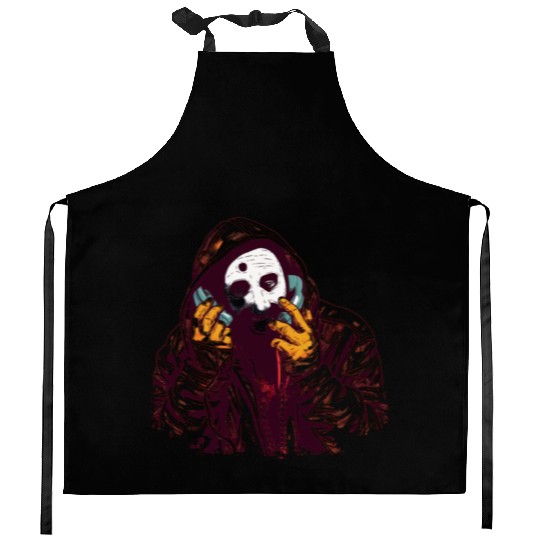 Ghostface Phone Call Kitchen Aprons