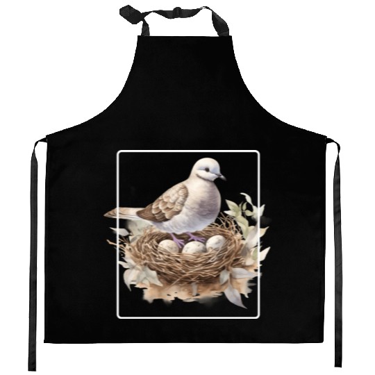 Quail Bird With Eggs Kitchen Aprons