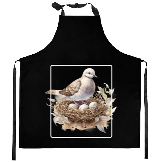 Quail Bird With Eggs Kitchen Aprons