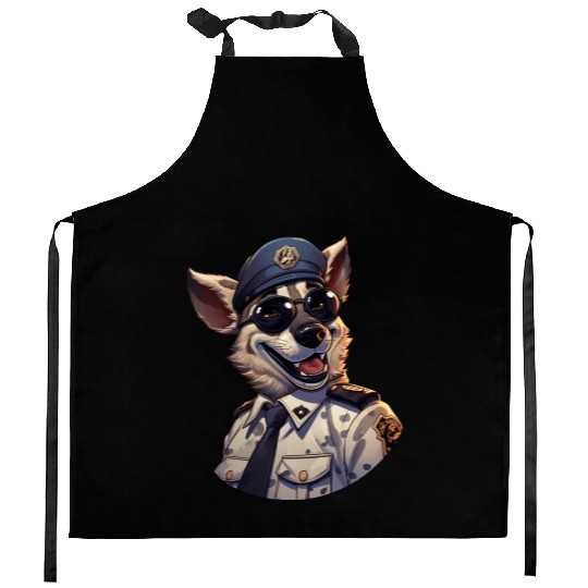 Police hyena Kitchen Aprons