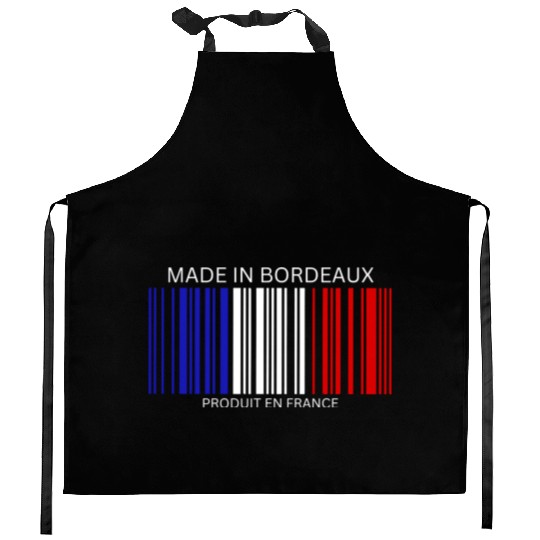 Bordeaux Barcode France Flag for French People Kitchen Aprons