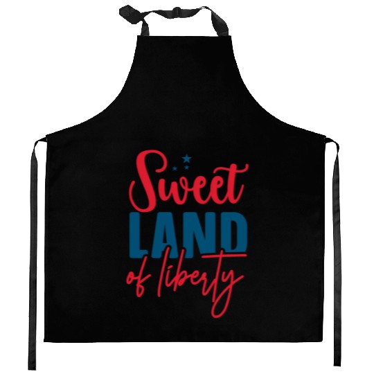 sweet land of liberty Kitchen Aprons