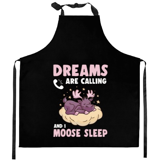Dreams Are Calling Youth Cute Moose Kitchen Aprons