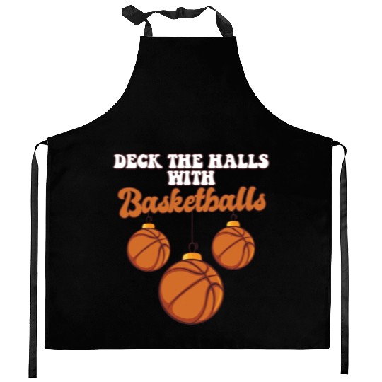 Basketball Player Coach Christmas Balls Deck The Kitchen Aprons