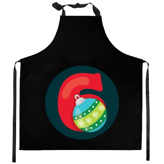 Number 6 Christmas Balls Age Six Kitchen Aprons