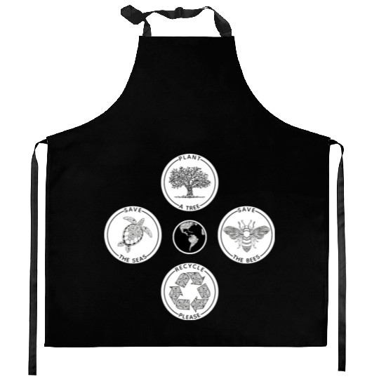 Earth Day Save The Planet Kitchen Aprons