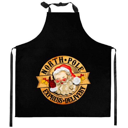 North Pole Express Delivery Kitchen Aprons