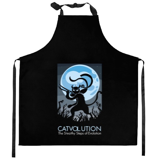 Catvolution The Stealthy Steps of Evolution Kitchen Aprons