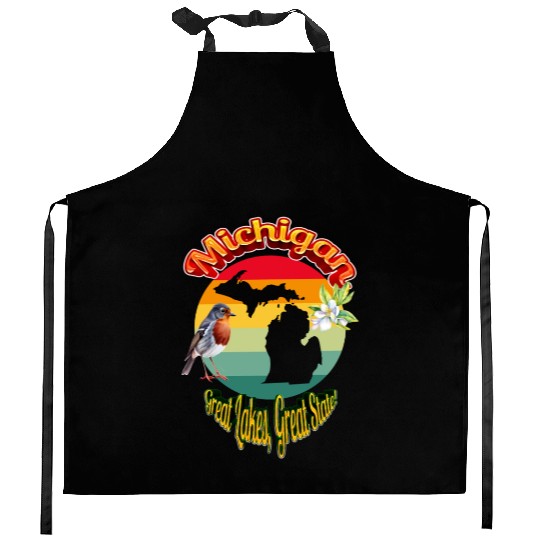Michigan: Great Lakes, Great State! Kitchen Aprons