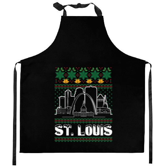 St. Louis Missouri Ugly Christmas Kitchen Aprons