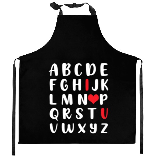 Abc Alphabet I Love You English Teacher Valentines Kitchen Aprons