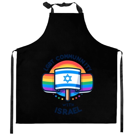 LGBTQ community STANDS WITH ISRAEL Kitchen Aprons