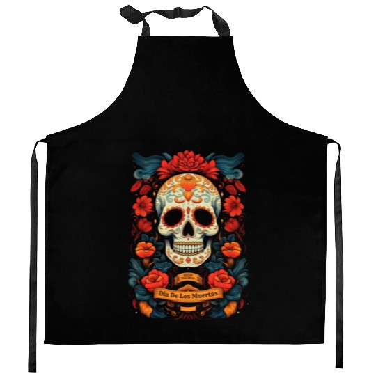 Dia De Los Muertos Kitchen Aprons