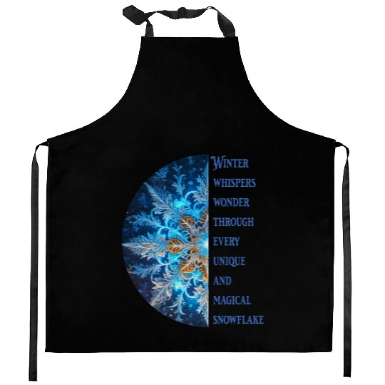 winter whispers wonder snowflake 1 Kitchen Aprons