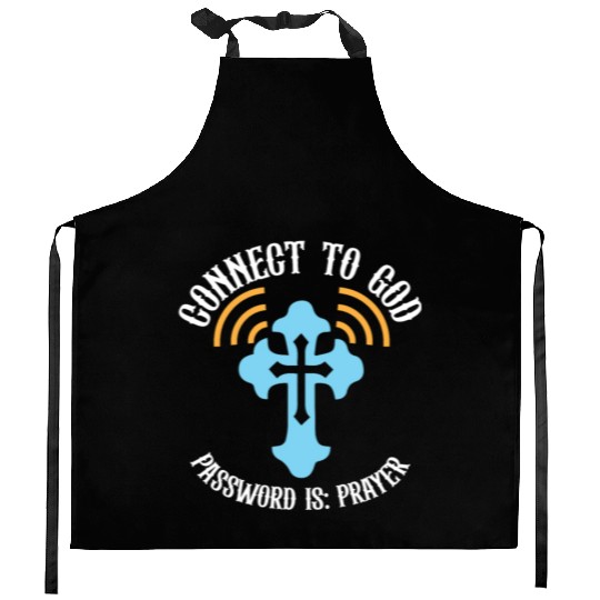 Connect to God I Love Jesus Believer Scripture Kitchen Aprons