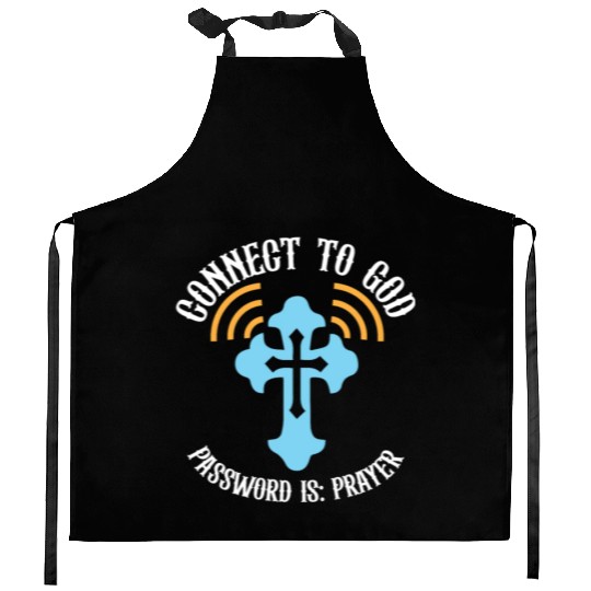 Connect to God I Love Jesus Believer Scripture Kitchen Aprons