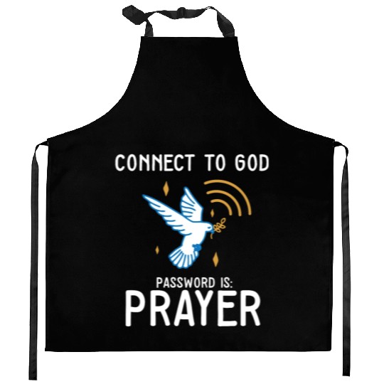 Connect to God Team Jesus Believer Scripture Kitchen Aprons