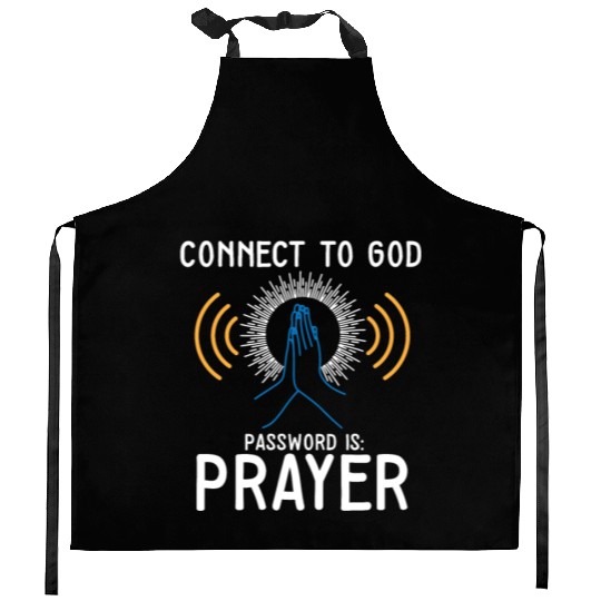 Connect to God I Love Jesus Believer Worship Kitchen Aprons