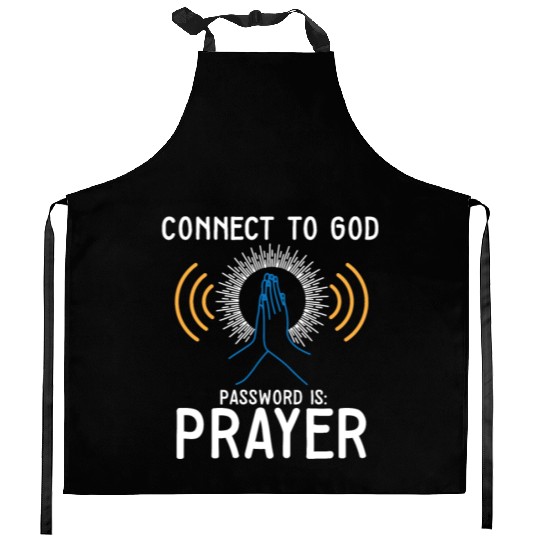 Connect to God I Love Jesus Believer Worship Kitchen Aprons