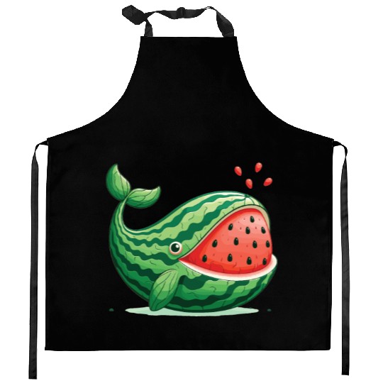 Melon Whale Funny Animal Made Of Vegetables Kitchen Aprons