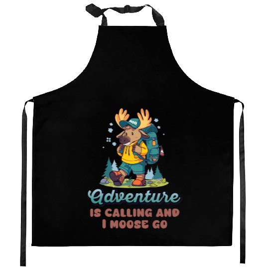 Adventure Is Calling Youth Cute Moose Kitchen Aprons