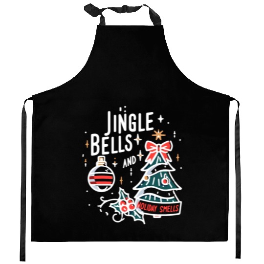 Jingle Bells and Holiday Smells Kitchen Aprons