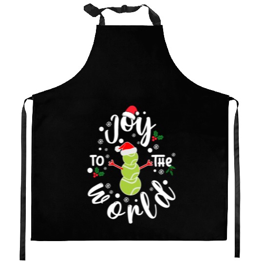 Christmas Tennis Joy To The World Funny Tennis Kitchen Aprons