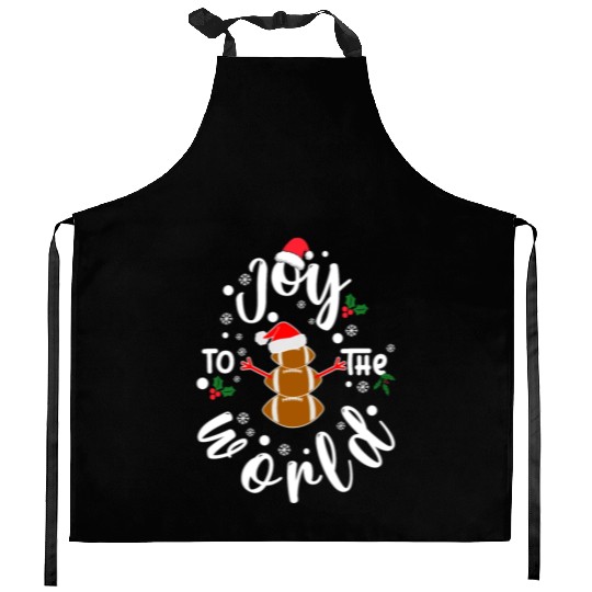 Christmas Football Snowman Joy To The World Kitchen Aprons