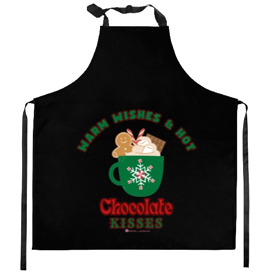 Warm Wishes & Hot Chocolate Kisses Greetings Kitchen Aprons