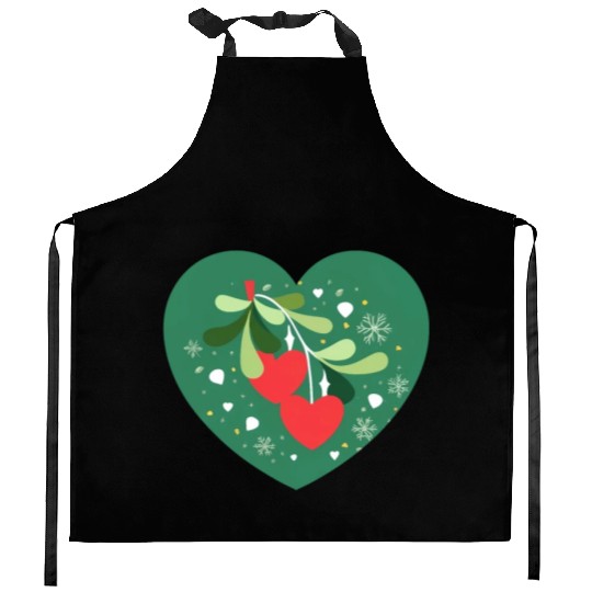 Mistletoe Hearts Kitchen Aprons