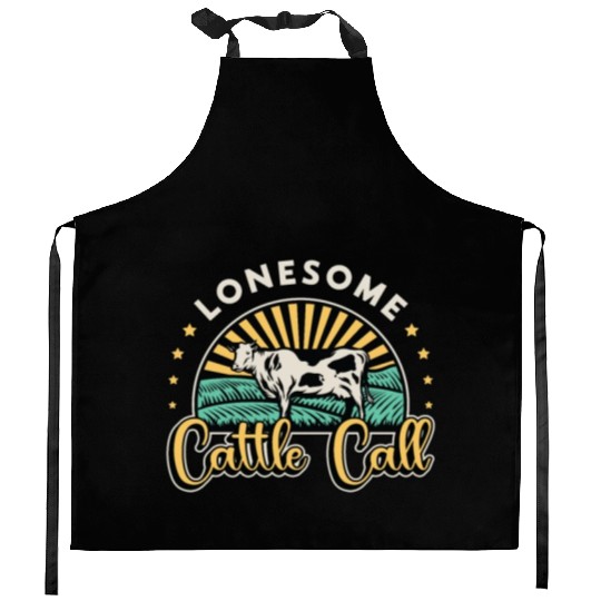 Cattle Farming Lonesome Cattle Call Farm Animals Kitchen Aprons